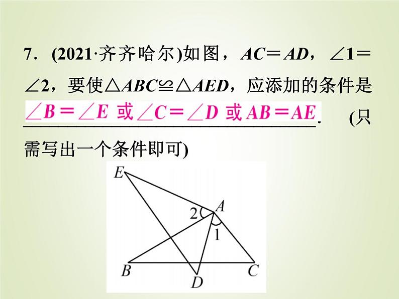 中考数学复习第16讲三角形与全等三角形精练课件第8页