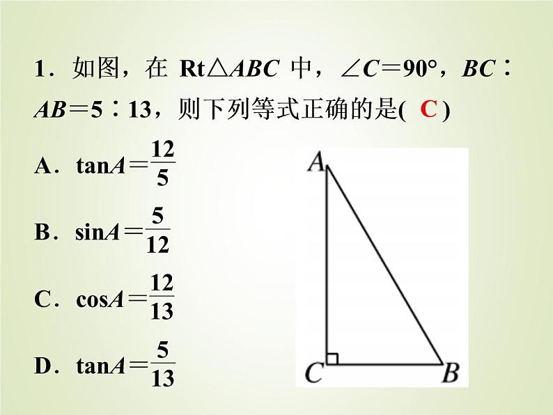 中考数学复习第28讲锐角三角函数精练课件02