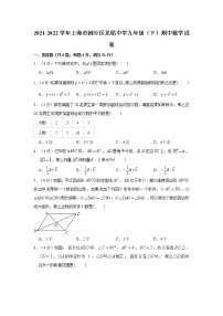 _上海市闵行区龙铭中学2021-2022学年九年级下学期期中数学试卷(含答案)