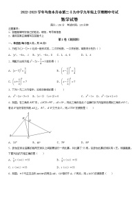 新疆维吾尔自治区乌鲁木齐市第二十九中学2022-2023学年九年级上学期期中考试数学试卷(含答案)