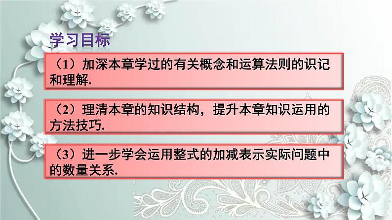 人教版数学七年级上册第二章 整式的加减章末复习 课件第3页