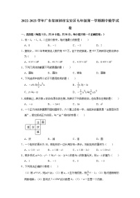 广东省深圳市宝安区2022-2023学年七年级上学期期中考试数学试题(含答案)