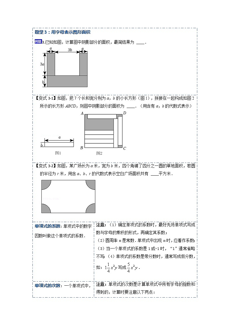 2.1整式(讲+练)【10大题型】-【重点题型汇总】2022-2023学年七年级数学上学期重要考点精讲精练(人教版)（原卷版）第2页