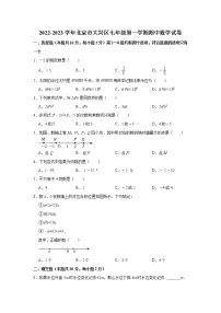 北京市大兴区2022-2023学年七年级数学上学期期中数学试题(含答案)