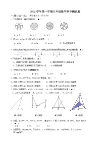 浙江省宁波市鄞州区七校联考2022-2023学年八年级上学期期中检测数学试题（含答案）