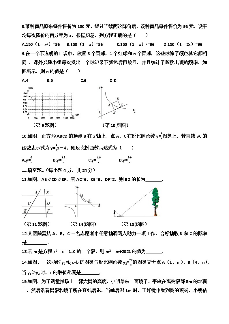 山东省济南市历城区2022-2023学年九年级上学期数学期中 试题（含答案）第2页