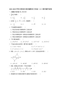 吉林省长春市朝阳区2022-2023学年上学期八年级期中数学试卷(含答案)