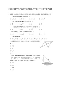 2021-2022学年广西南宁市宾阳县八年级（下）期中数学试卷（含解析）