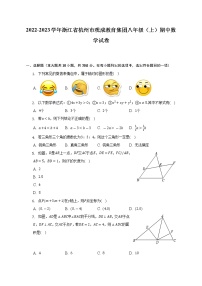 2022-2023学年浙江省杭州市观成教育集团八年级（上）期中数学试卷（含解析）