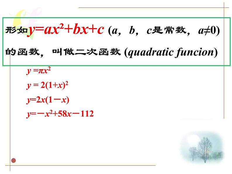 浙教版数学九年级上册1.1 二次函数课件第4页