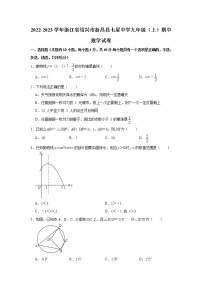 浙江省绍兴市新昌县七星中学2022-2023学年九年级上学期期中数学试卷(含答案)