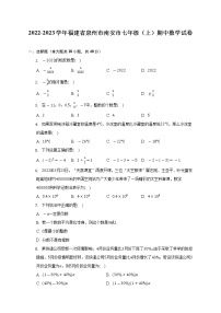 2022-2023学年福建省泉州市南安市七年级（上）期中数学试卷（含解析）