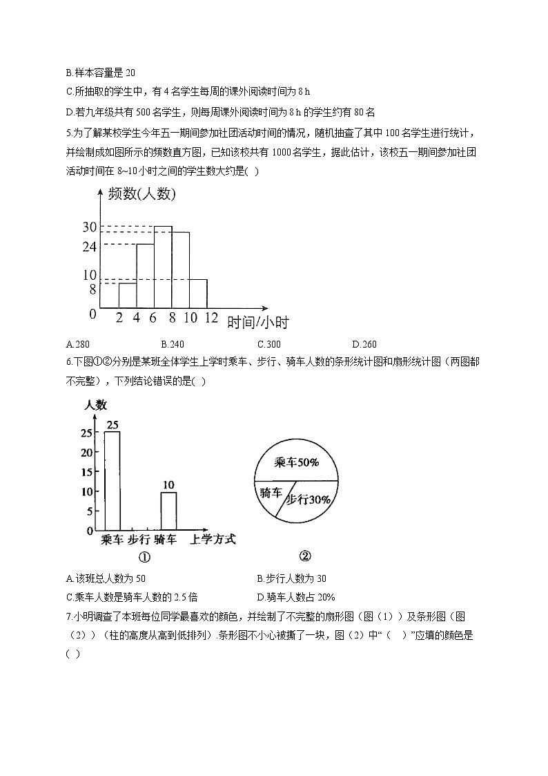 第15章 数据的收集与表示（测能力）2022-2023学年华东师大版数学八年级上册单元闯关双测卷(含答案)第2页