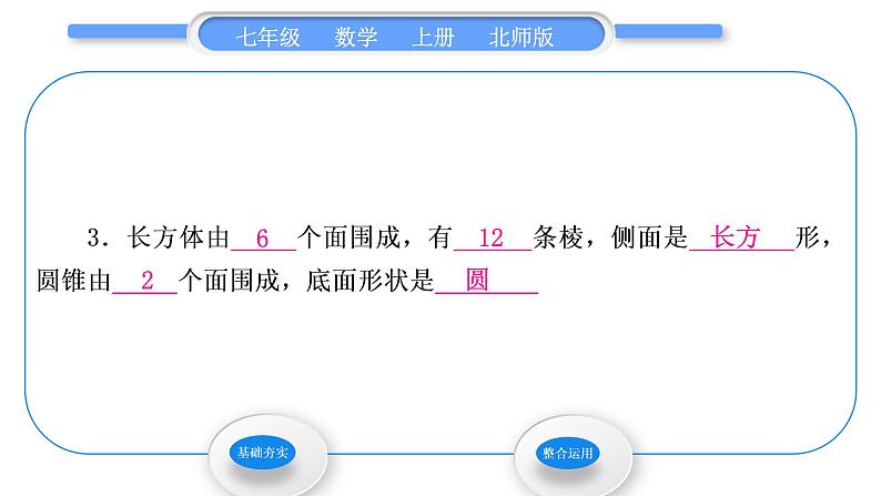 北师大版七年级数学上第一章丰富的图形世界1.1生活中的立体图形第2课时点、线、面、体习题课件第5页