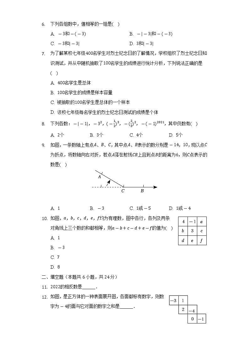 2022-2023学年山东省济南市槐荫区七年级（上）期中数学试卷（含解析）02