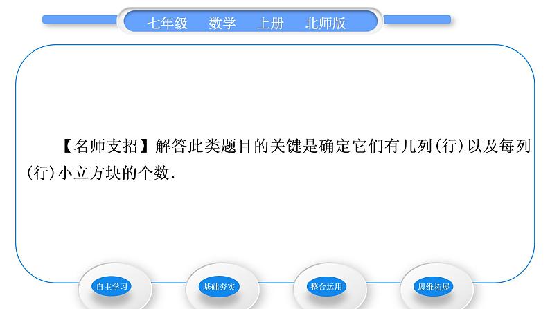 北师大版七年级数学上第一章丰富的图形世界1.4从三个方向看物体的形状习题课件第7页