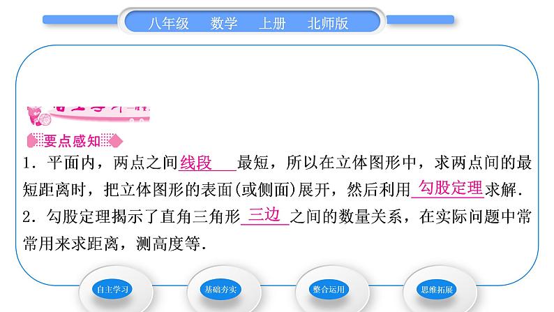 北师大版八年级数学上第一章勾股定理1.3勾股定理的应用习题课件第2页