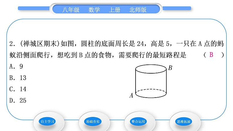 北师大版八年级数学上第一章勾股定理1.3勾股定理的应用习题课件第6页