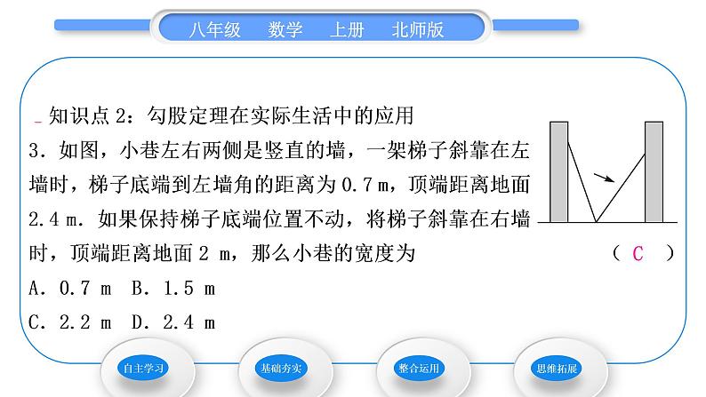 北师大版八年级数学上第一章勾股定理1.3勾股定理的应用习题课件第7页