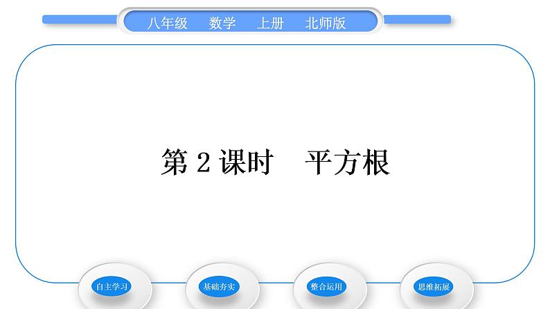 北师大版八年级数学上第二章实数2.2平方根第2课时平方根习题课件第1页