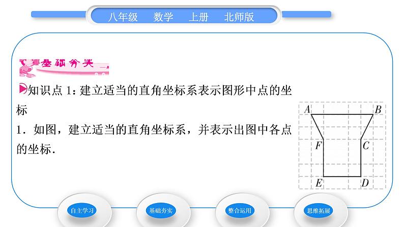 北师大版八年级数学上第三章位置与坐标3.2平面直角坐标系第3课时建立适当的直角坐标系描述图形的位置习题课件07