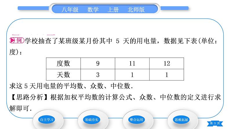 北师大版八年级数学上第六章数据的分析6.2中位数与众数习题课件03