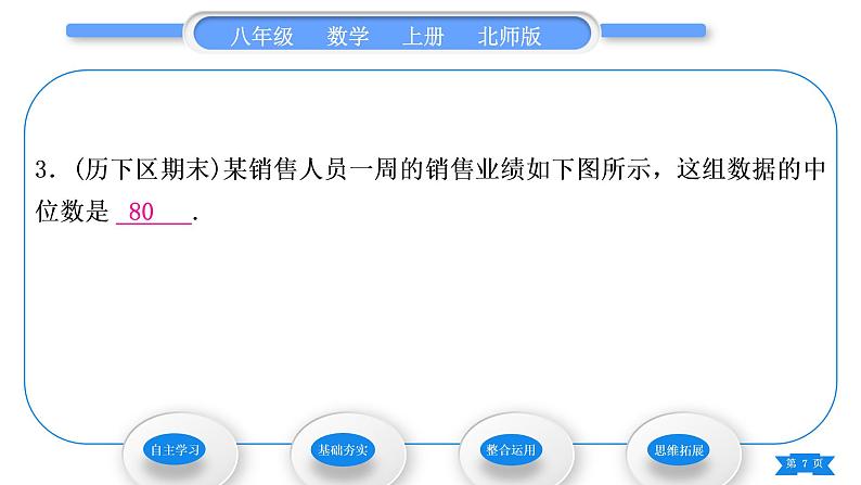 北师大版八年级数学上第六章数据的分析6.2中位数与众数习题课件07