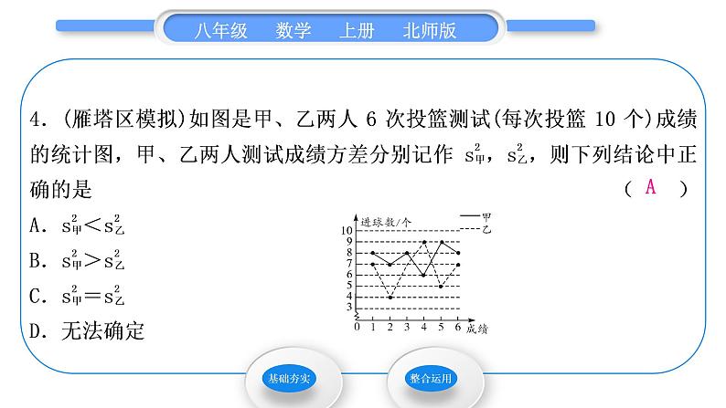 北师大版八年级数学上第六章数据的分析6.4数据的离散程度第1课时极差、方差和标准差习题课件第5页