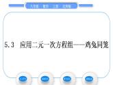北師大版八年級數(shù)學(xué)上第五章二元一次方程組5.3應(yīng)用二元一次方程組——雞兔同籠習(xí)題課件
