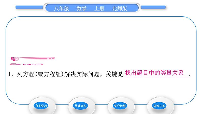 北师大版八年级数学上第五章二元一次方程组5.3应用二元一次方程组——鸡兔同笼习题课件第2页