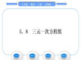 北师大版八年级数学上第五章二元一次方程组5.8三元一次方程组习题课件