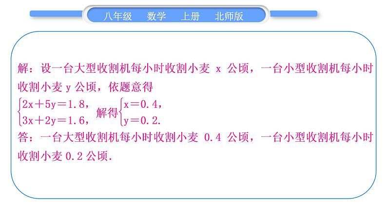 北师大版八年级数学上第五章二元一次方程组基本功强化训练(五)二元一次方程组的实际应用习题课件第3页