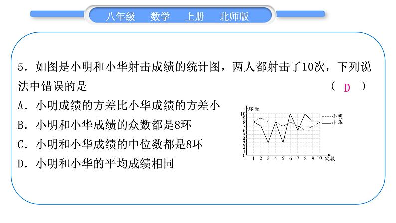 北师大版八年级数学上单元周周测(七)(6.1－6.4)习题课件第6页