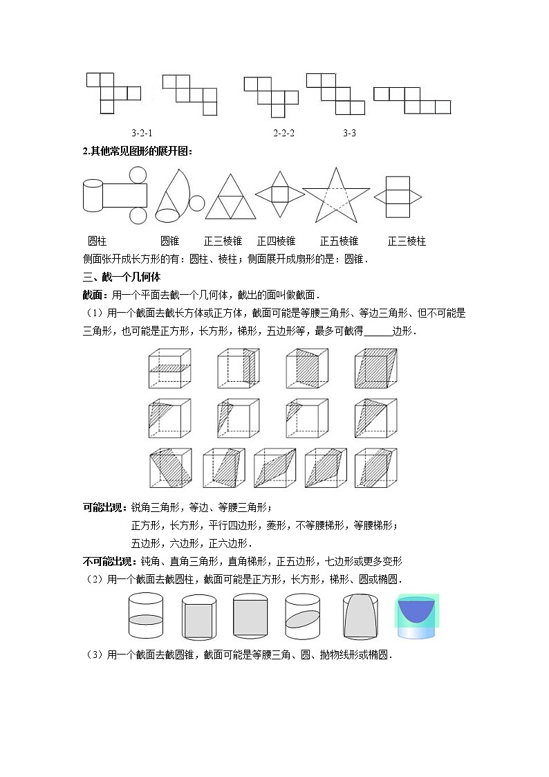 北师大数学七年级上册期末复习-专题1--丰富的图形世界第2页