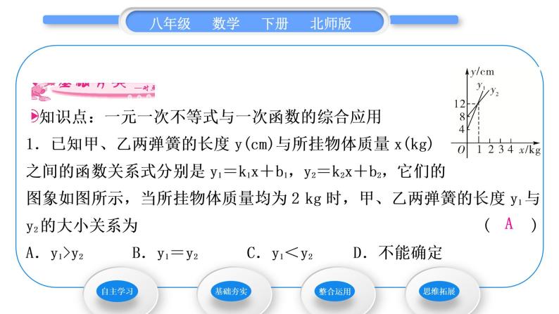 北师大版八年级数学下第二章一元一次不等式与一元一次不等式组2.5一元一次不等式与一次函数第2课时一元一次不等式与一次函数的综合应用习题课件08