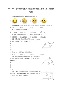 2022-2023学年浙江省杭州市观成教育集团八年级（上）期中数学试卷（含答案解析）