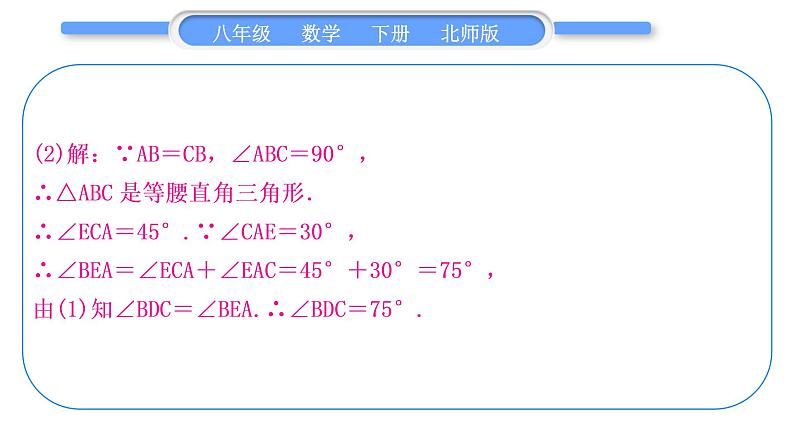 北师大版八年级数学下第一章三角形的证明章末复习与提升习题课件05