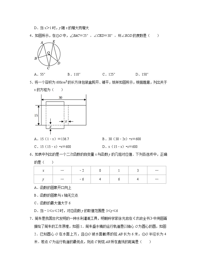 山西省忻州市五台县2022-2023学年九年级上学期期中考试数学试卷(含答案)02
