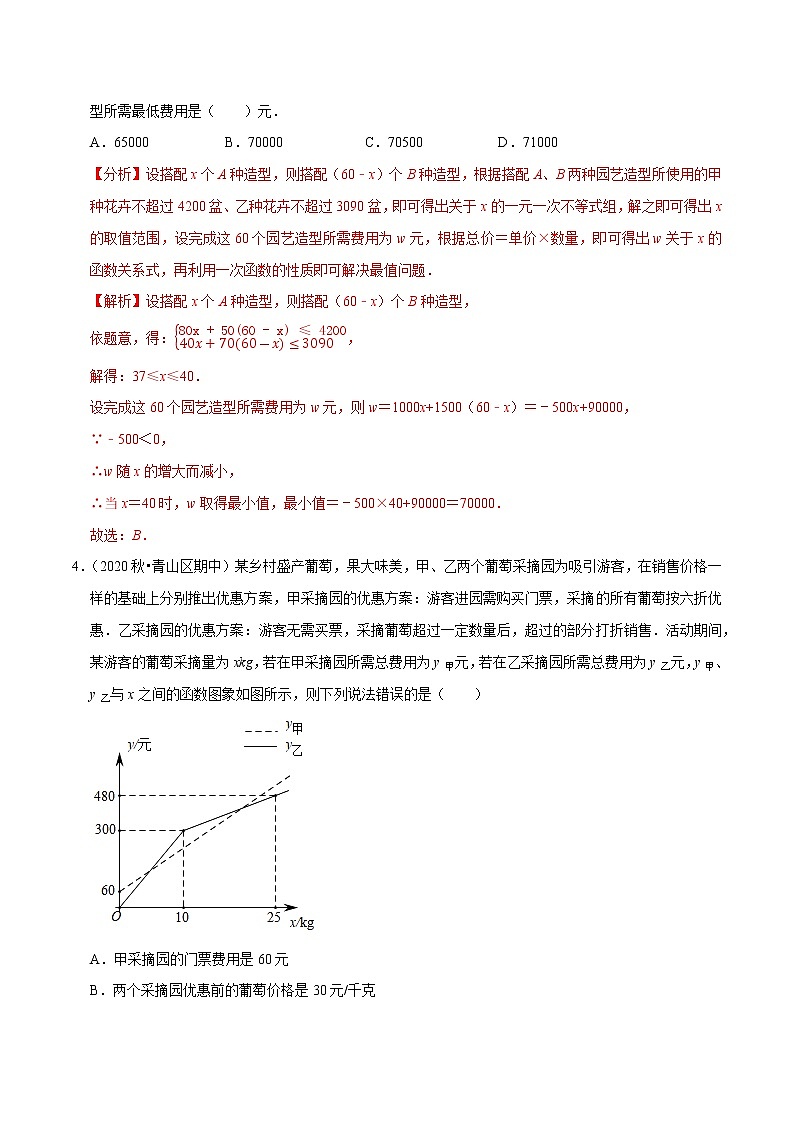 专题12.7一次函数的应用：销售问题练习（重难点培优）（原卷+解析）03