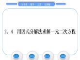 北师大版九年级数学上第二章一元二次方程2.4用因式分解法求解一元二次方程习题课件