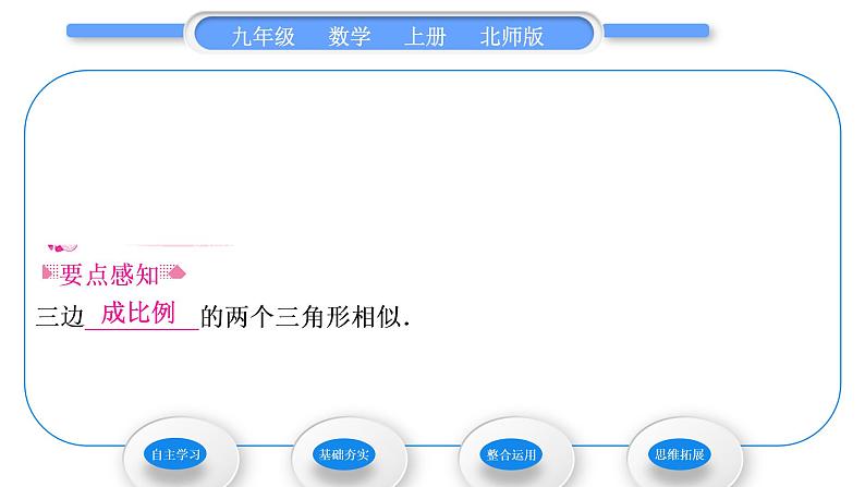 北师大版九年级数学上第四章图形的相似4.4探索三角形相似的条件第3课时三边成比例的两个三角形相似习题课件02