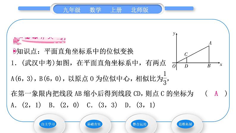 北师大版九年级数学上第四章图形的相似4.8图形的位似第2课时平面直角坐标系中的位似变换习题课件07