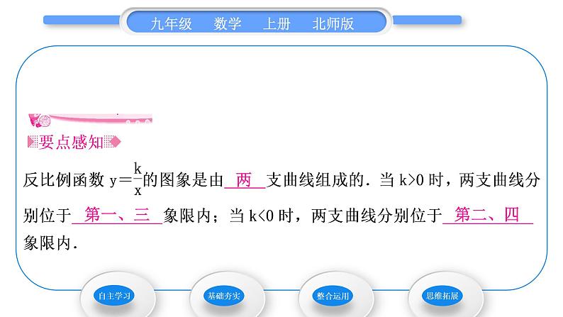 北师大版九年级数学上第六章反比例函数6.2反比例函数的图象与性质第1课时反比例函数的图象习题课件02