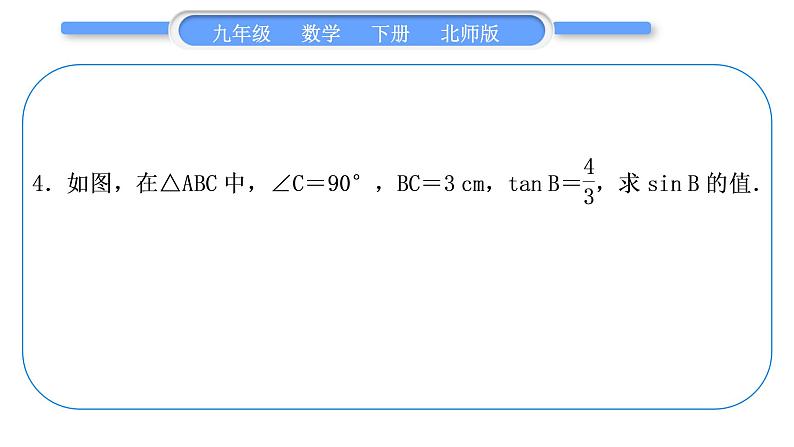 北师大版九年级数学下第一章直角三角形的边角关系知能素养小专题(一)求锐角三角函数值的方法习题课件06