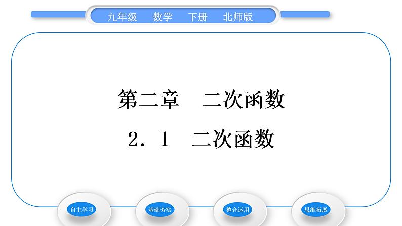 北师大版九年级数学下第二章二次函数2.1二次函数习题课件习题课件01