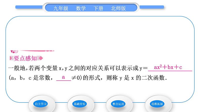 北师大版九年级数学下第二章二次函数2.1二次函数习题课件习题课件02