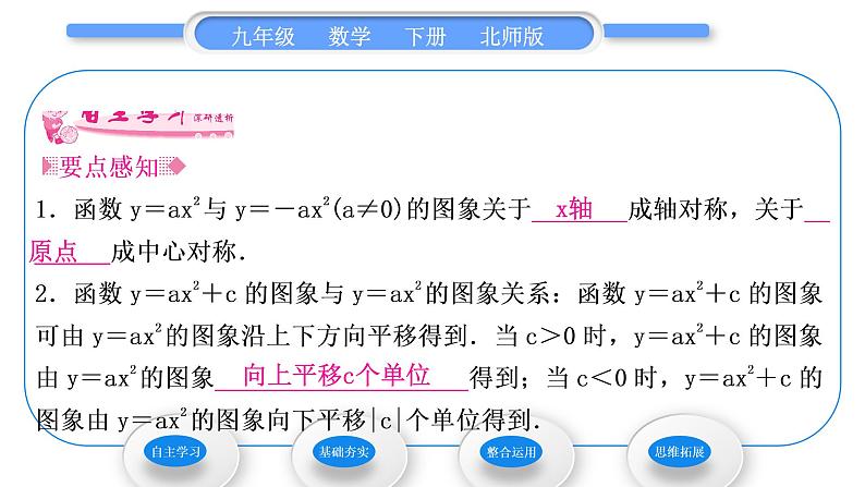 北师大版九年级数学下第二章二次函数2.2二次函数的图象与性质第2课时形如y＝ax2与y＝ax2＋c的图象与性质习题课件02