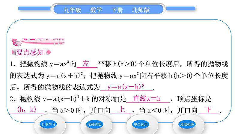 北师大版九年级数学下第二章二次函数2.2二次函数的图象与性质第3课时形如y＝a(x－h)2与y＝a(x－h)2＋k(a≠0)的图象与性质习题课件第2页