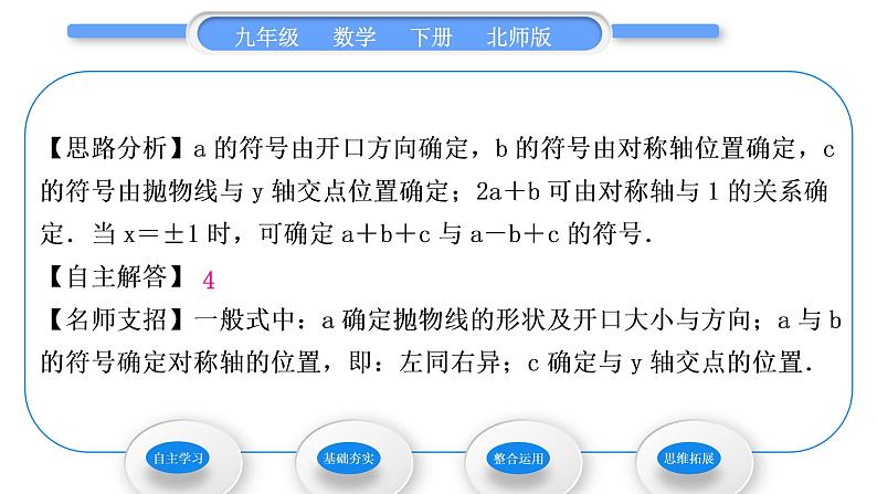 北师大版九年级数学下第二章二次函数2.2二次函数的图象与性质第4课时形如y＝ax2＋bx＋c(a≠0)的图象与性质习题课件05