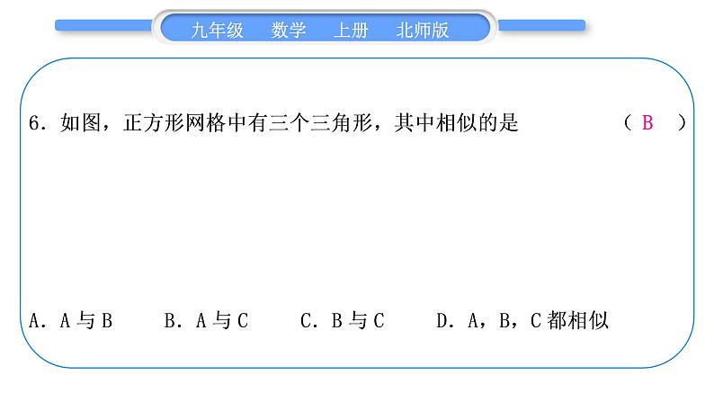 北师大版九年级数学上单元周周测(五)(4.1－4.4)习题课件第7页